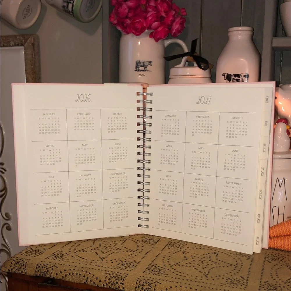 Rae Dunn MAKE IT HAPPEN Spiral 17 Month Planner August 2026-December 2027 (Pink)